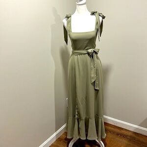 Show Me Your Mumu Sage Green Midi Dress
